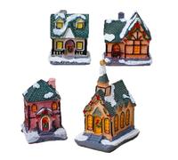 Giwnhvx Ornements de Noël d'hiver Figurine de Collection de Maison en Résine de Noël pour Décor de Fête de Noël Facile à Utiliser