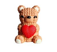 Giwnhvx Ornements de petits ours en bois faits à la main - Animaux mignons en miniature pour la décoration de la maison durables et faciles à installer