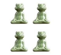 Giwnhvx Ornements en forme de grenouille, petite grenouille en céramique décorative pour table à thé, décoration de bureau, 4 pièces C
