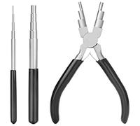 Giwnhvx Outil de bouclage de fil et pince 6 en 1 pour fabrication de bijoux, emballage de fils et sauts - Noir