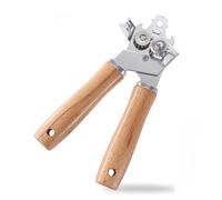 Giwnhvx Ouvre-Boîte en Métal Manuel avec Manche en Bois, Ouvre-Boîte Manuel avec Lame Tranchante, Bord Lisse, Ouvre-Boîte Portable Facile à Utiliser
