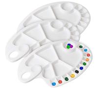 Giwnhvx Palettes pour bacs en plastique 3 pièces - pour peinture pour aquarelles pour peinture 'artiste