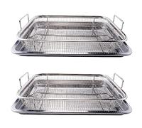 Giwnhvx Panier à friteuse à air pour four, plateau à frire et poêle en acier inoxydable, pour friture à air de luxe dans votre four, ensemble de 4 pièces, pour le barbecue