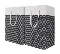 Giwnhvx Panier à linge imperméable, baignoire haute pour la lessive, chambre à coucher, salle de bain, dortoir, 2 pièces, noir