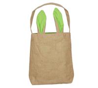 Giwnhvx Panier de Pâques - Design oreilles de lapin - Panier de courses pour les courses, les fêtes d'enfants, les sacs cadeaux, vert, durable, facile à utiliser, environ 25,5 x 30,5 cm