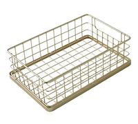 Giwnhvx Panier de rangement en métal doré Table de toilette pour salle de bain Nordique Panier pour organisateur de produits cosmétiques divers pour bureau Panier pour finition petit