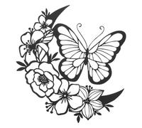 Giwnhvx Papillons Décoration de la Maison Décoration de la Maison Décorations Pandent Noir Art Mur Fleurs Pendentifs pour Décoration Installation Simple