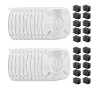 Giwnhvx Paquet de 20 Filtres de Rechange et Paquet de 20 Filtres à Eau de Rechange pour Animaux de Compagnie, Système de Filtration Triple pour à Chat