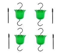 Giwnhvx Paquet de 4 Mangeoires à Eau de Grande Capacité, Mangeoire à Colibris Suspendue avec Crochet et Brosse de Nettoyage (Vert)