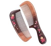 Giwnhvx Peigne à Dents en Bois Peigne Fin, Peigne à Cheveux Exfoliant Naturel Unisexe-Statique Sans Barbe Peigne en Bois Peigne en Bois de PêChe