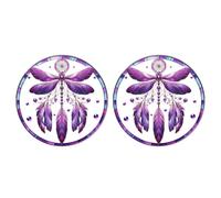 Giwnhvx Pendentif Attrape-Rêves Libellules Pendentif Rond de Couleur Pendentif en Acrylique avec Corde