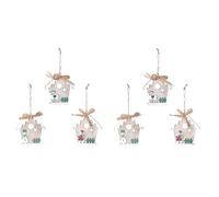 Giwnhvx Pendentif Chalet en Bois Pendentif de Noël Bonhomme de Neige- Sapin de Noël Créatif Pendentif en Bois pour Les Fêtes