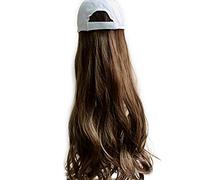 Giwnhvx Perruque Femme Cheveux Longs Coiffure de Mode Perruque une PièCe Femel le Longue Volume Naturel TêTe ComplèTe Ensemb le Net Mode-Blanc Chapeau Cheveux BoucléS Brun Clair