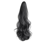 Giwnhvx Perruque Noire à Clips pour Queue de Cheval, Perruque Ondulée, Style, Queue de Cheval Haute, Forçage Naturel, Fausse Queue de Cheval, Tresse Féminine