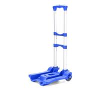 Giwnhvx Petit chariot pliable, chariot à bagages pliable, léger, chariot portable pour utilisation mobile aéroport voyage bleu