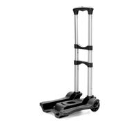 Giwnhvx Petit chariot pliable, chariot à bagages pliable, léger, chariot portable pour voyage en aéroport mobile Noir