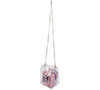 Giwnhvx Petit sac seau en plastique transparent avec chaîne composite, rose