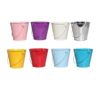 Giwnhvx Petit seau en métal avec poignée, mini seau pour jouets de plage pour décorations de fête, salle de classe, seau pour ranger le bureau, 8 pièces B