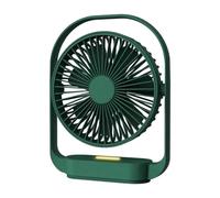 Giwnhvx Petit ventilateur de bureau silencieux électrique rechargeable pour chambre à coucher, bureau - Vert