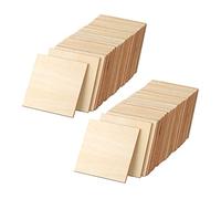 Giwnhvx Pièces de bois non finies 100 pièces carrées en bois naturel 4 pouces découpage pour DIY peinture à colorier