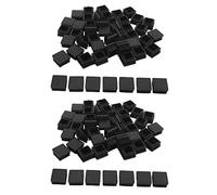 Giwnhvx Pied de Chaise Embout de Fermeture en Plastique Insert de Tube Noir 20mmx20mm 100Pcs