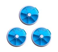 Giwnhvx Pilulier 7 jours, boîte à pilules ronde, forme circulaire de 7 jours, style rotatif, bleu