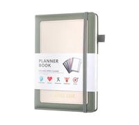 Giwnhvx Planificateur hebdomadaire 2024 avec couverture en polyuréthane, format moyen (A5), couverture rigide, 15,9 x 21,6 cm, vert, facile à utiliser, haute qualité