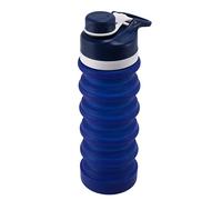 Giwnhvx Pliant Bouteille D'eau Bouilloire Télescopique Bouteille D'eau Fitness 550Ml Bouilloire Pliable Bleu Foncé