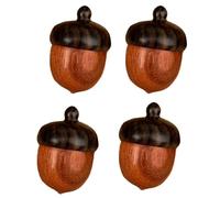 Giwnhvx Pommes de pin dévissables Noisette DIY Accessoires Pendentif Porte-clés Rangement Petite Boîte Modèle Rouge