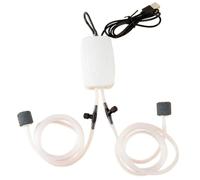 Giwnhvx Pompe à Air pour Aquarium, Aérateur Alimenté par USB, Accessoires D'Aquarium, Valve d'air Réglable, Pompe à Oxygène à Bulles Silencieuse (Blanc)