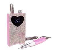 Giwnhvx Ponceuse à Ongles Électrique avec à Ongles Rechargeable en Strass 35 000 Tr/Min en Forme de Cœur Broyeur de Pédicure Sans Prise UE