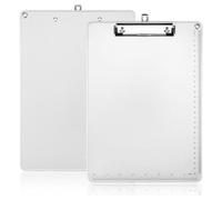 Giwnhvx Porte-bloc en métal aspect aluminium avec pince à profil bas, pour format A4, feuilles de papier de bureau, fournitures scolaires