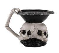 Giwnhvx Porte-Bougie Squelette Crâne Bougeoir Photophore Tasse Gothique en Résine Chandelier Artisanat pour Décor d'halloween B