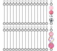 Giwnhvx Porte-Clés en Perles Vierges - Fournitures pour la Fabrication de Porte-Clés en Perles pour Pendentifs, Bricolage, Fabrication de, Cadeaux, Facile à Utiliser, Durabilité et Finition Soi
