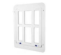 Giwnhvx Porte Moustiquaire pour Chien de Compagnie 13,4 Pouces X 17,3 Pouces avec Porte pour Chien Verrouillable à Rabat MagnéTique pour Porte, FenêTre et Porche - Blanc