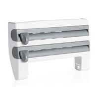 Giwnhvx Porte-objets pour papier d'emballage en plastique, porte-rouleau mural en aluminium, réfrigérateur, cuisine, plateau de perçage, gris