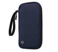 Giwnhvx Portefeuille de voyage pour passeport familial, étui étanche pour documents, organiseur d'accessoires de voyage, sac à documents bleu