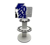 Giwnhvx Portefeuille en bois pour décoration de bureau, porte-monnaie, carte de félicitations, facile à installer, facile à utiliser, bleu + blanc