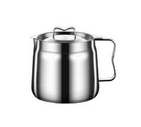 Giwnhvx Pot de filtre à huile en acier inoxydable de 1,5 L pour saindoux, tamis à cuve, grande capacité, rangement de canettes, outils de cuisine, outils ménagers, facile à utiliser, argent
