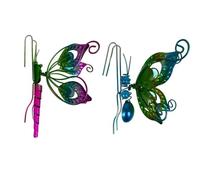 Giwnhvx Pot de Fleurs Décoration Pendentif Libellule Bord Vert Métal Ornements Décoration pour Plantes Peintes en Vase B