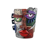 Giwnhvx Pot pour plantes avec visage abstrait, pot de fleurs, ornement, porte-stylos, jardinière