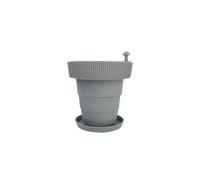 Giwnhvx Pots de fleurs pour l'extérieur ou l'intérieur avec fonction d'auto-irrigation, pots de fleurs avec trous de drainage et plaques faciles à installer gris