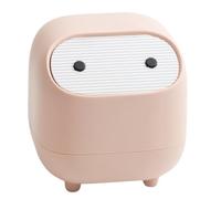 Giwnhvx Poubelle de bureau, petits fournitures de bureau, mini poubelle avec couches à pousser, jolie boîte de rangement rose