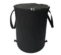 Giwnhvx Poubelle de camping pliable et portable pour l'extérieur, fournitures de camping, sac de rangement de jardin, facile à installer, facile à utiliser, noir