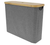 Giwnhvx Poubelle pliante pour salle de bain avec couvercle en bois, panier pour papier toilette, récipient pour papier toilette de grande capacité pour la maison