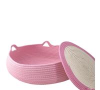 Giwnhvx pour Chat, Petite Ronde en Corde de Coton pour Animaux de Compagnie, pour Chien et Chat Facile à Nettoyer en Rose D'Été