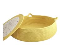Giwnhvx pour Chat, Petite Ronde en Corde de Coton pour Animaux de Compagnie, pour Chien et Chat Facile à Nettoyer en Jaune D'Été