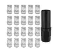 Giwnhvx pour roues de voiture, 20 pièces chromées de rechange, duplex fermés à 6 rainures avec 1 clé, cosse pour jante de carburant pour véhicule,