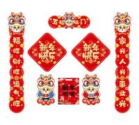 Giwnhvx Printemps Couplets Chinois Nouvel An Dragon Couplet 2024 Printemps Festival Décoration Pendentif A