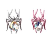 Giwnhvx Produit Ornements D'Araignée Décoration de Manucure Cloutée en Alliage Rétro Argent et Rose